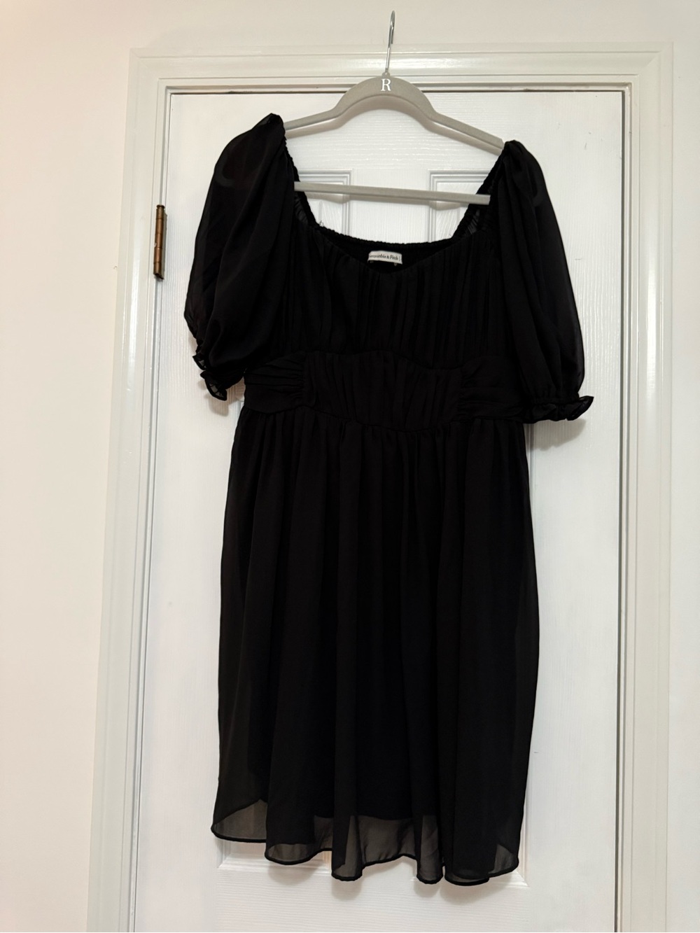 Abercrombie & Fitch Black Puff Sleeve Mini Dress